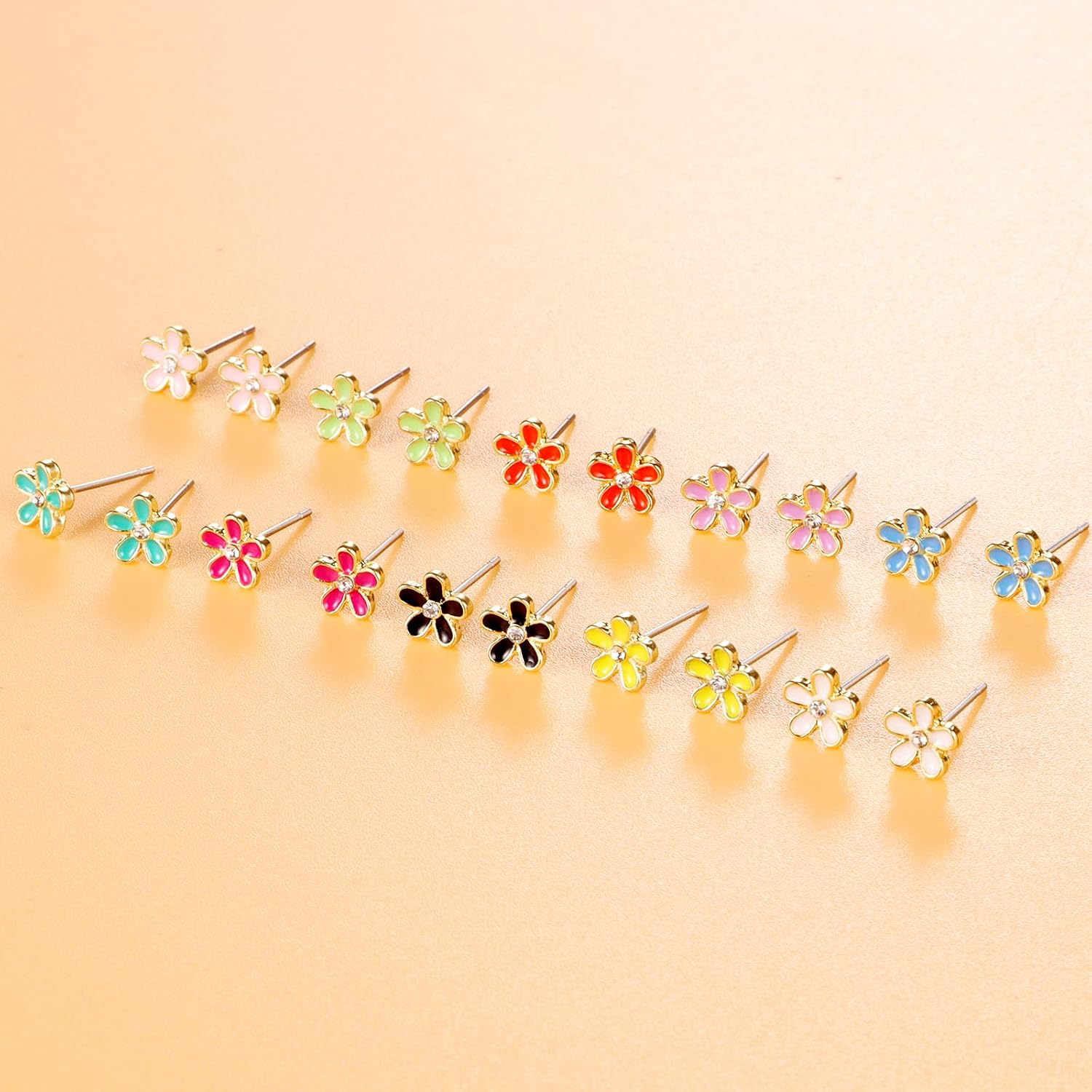 10 Pairs Hypoallergenic Sutd Earrings for Women and Teen Girls with Stainless Steel Post - Assorted Sytle and Vivid Color Earrings Set