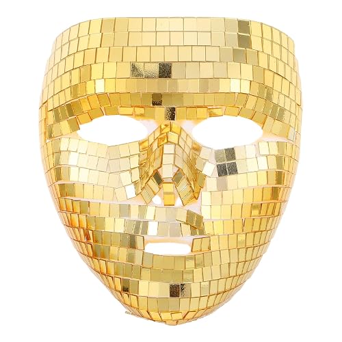 Toyvian Glitter Disco Ball Masquerade Full Face Mask for Women,