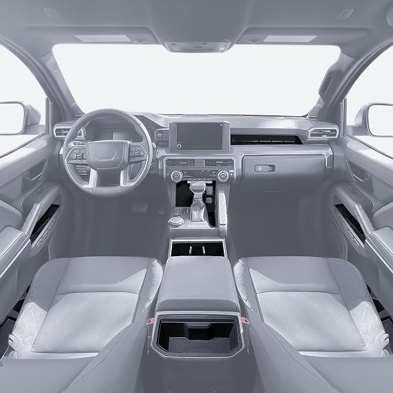 Interior Silicone Liner Insert Custom Fit for Tacoma 2024 2025, Interior Silicone Pads Kits for Tacoma Gen 4th, Silicone Organizer Tray for Tacoma - for Tacoma Double Cab only - Fully Covered