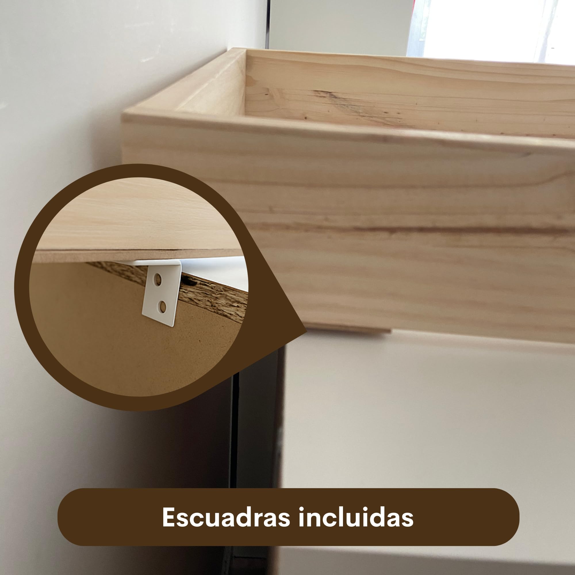 Cambiador bebé de Madera para Cómoda – Accesorio Compatible Hemnes y Malm – Bandeja Cambiador para bebé con Profundidad Ajustable 48 a 60 cm y Fieltros Antirayaduras