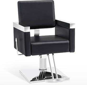 BarberPub Reclining Hydraulic Barber Chair, Salon Styling 3021 (Black) | 360 Swivel Function, Adjustable Reclining Backrest, Practical & Comfortable Design