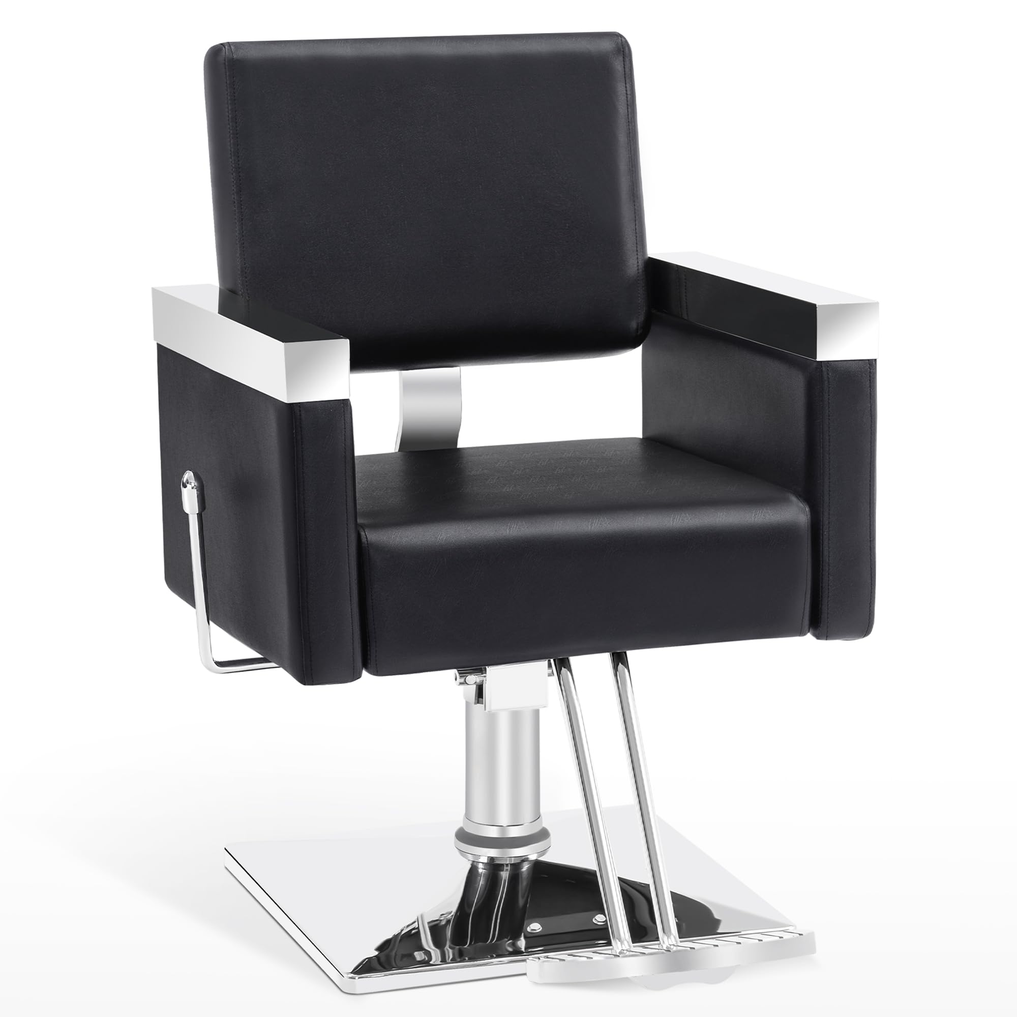 BarberPub Classic Recline Hydraulic Barber Chair Salon Spa Chair Hair Styling Beauty Equipment 3021 (Black)