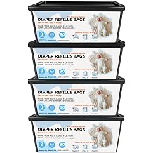 Diaper Pail Refills Bags with 30 Bags, Compatible with Genie Easy Roll Signature Diaper Pail and Platinum Diaper Pail, 7-Layer Odor-Barrier Technology, 4 Pack 120 Bag