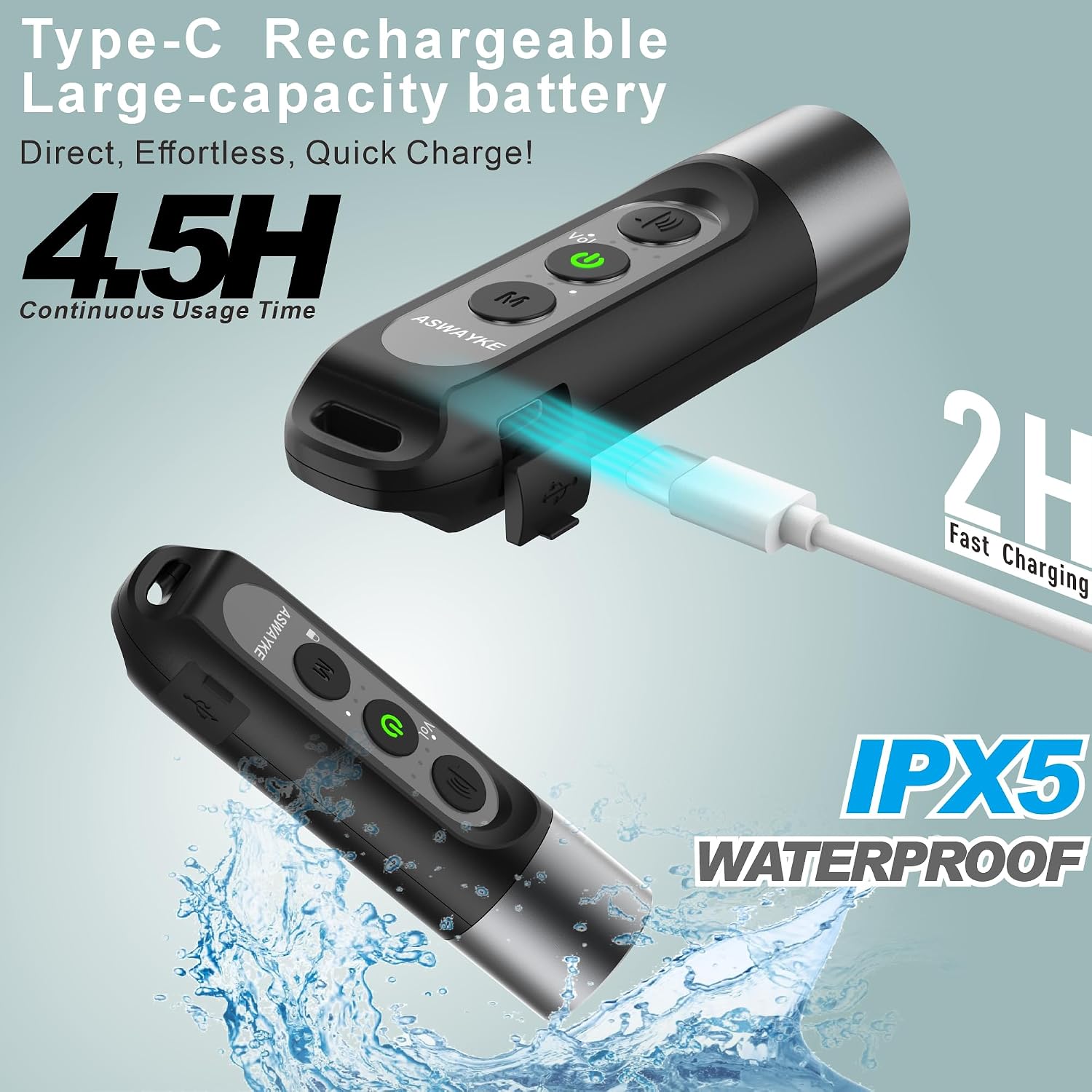 Electronic Whistle Highest IPX5 Maximum Sound 125db Battery 1000mAh Blue for Coaches Teacher, Sports Whistle