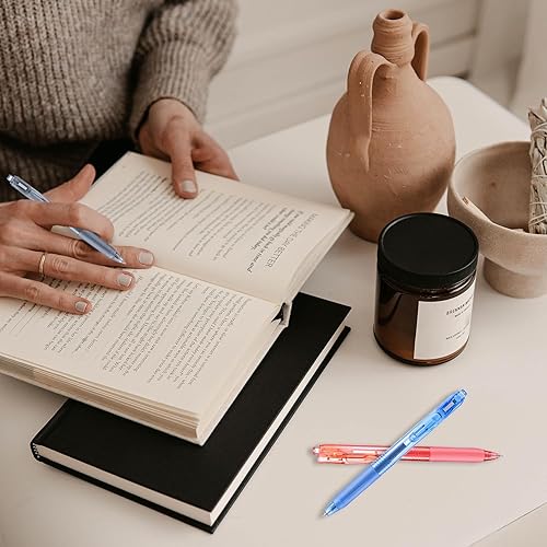 Miniatura 5 de Aozora - Bolígrafos de gel negro de punta fina con escritura suave, paquete de 40, bolígrafos de tinta de gel retráctiles con agarre suave de 0.5