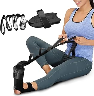 Yoga Stretching Strap,Ankle Ligament Stretcher Belt with Loops Ligament Stretch Band Fitness leg stretcher for Plantar Fasciitis,Foot Stretch Assist for Balance Hamstring,Flexibility and Physical Therapy