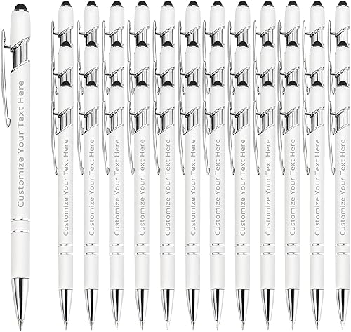 Vista 97 de Aolun Bolígrafo personalizado, bolígrafo grabado personalizado con lápiz capacitivo, metal suave al tacto, introduce el nombre, logotipo o mensaje