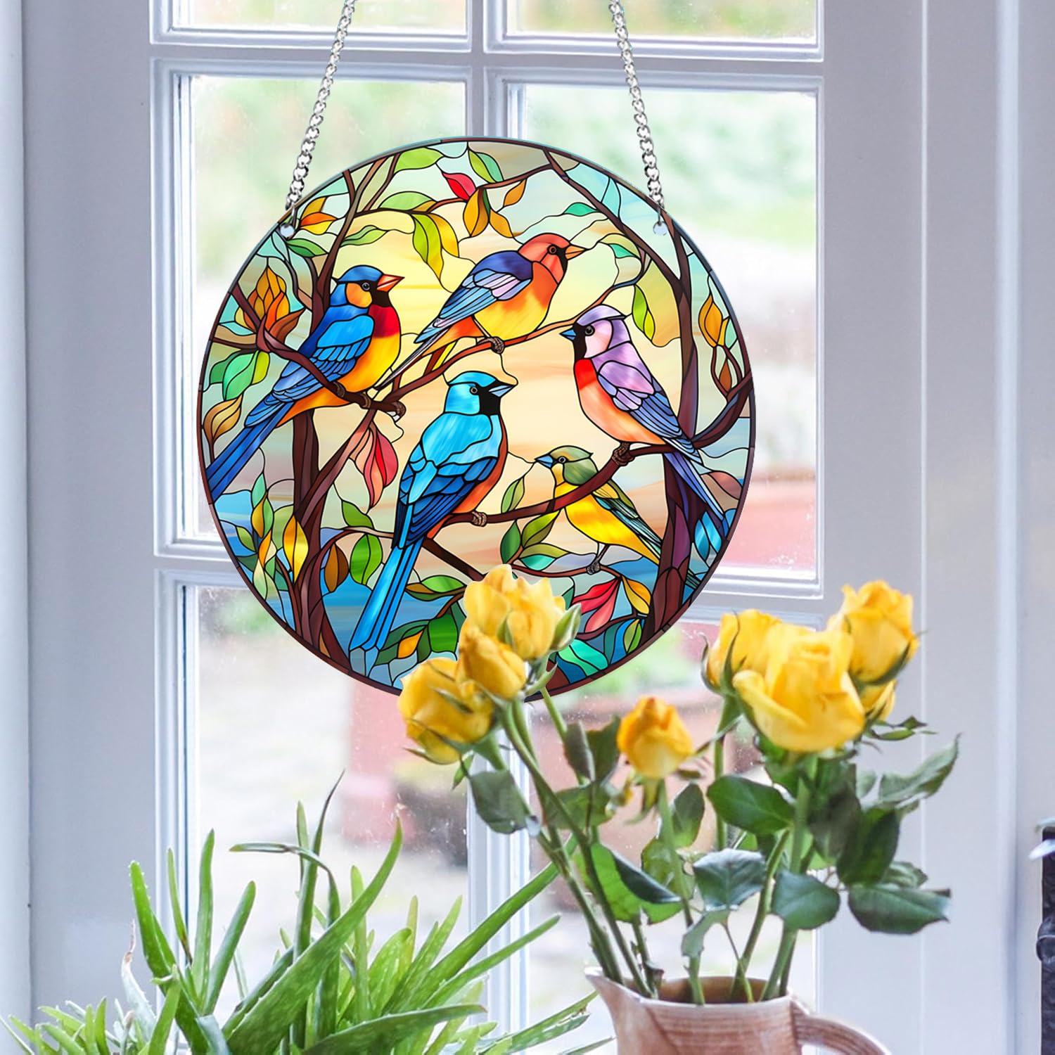 Attrape-Soleil Colibri En Acrylique – 20x20 Cm – Décoration Fenêtre, Suspension Colorée - 2