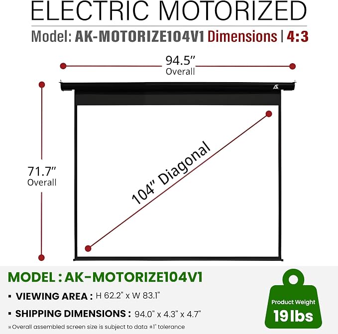 Pantalla motorizada 104 pulgadas 4:3 Akia Screens miniatura 5