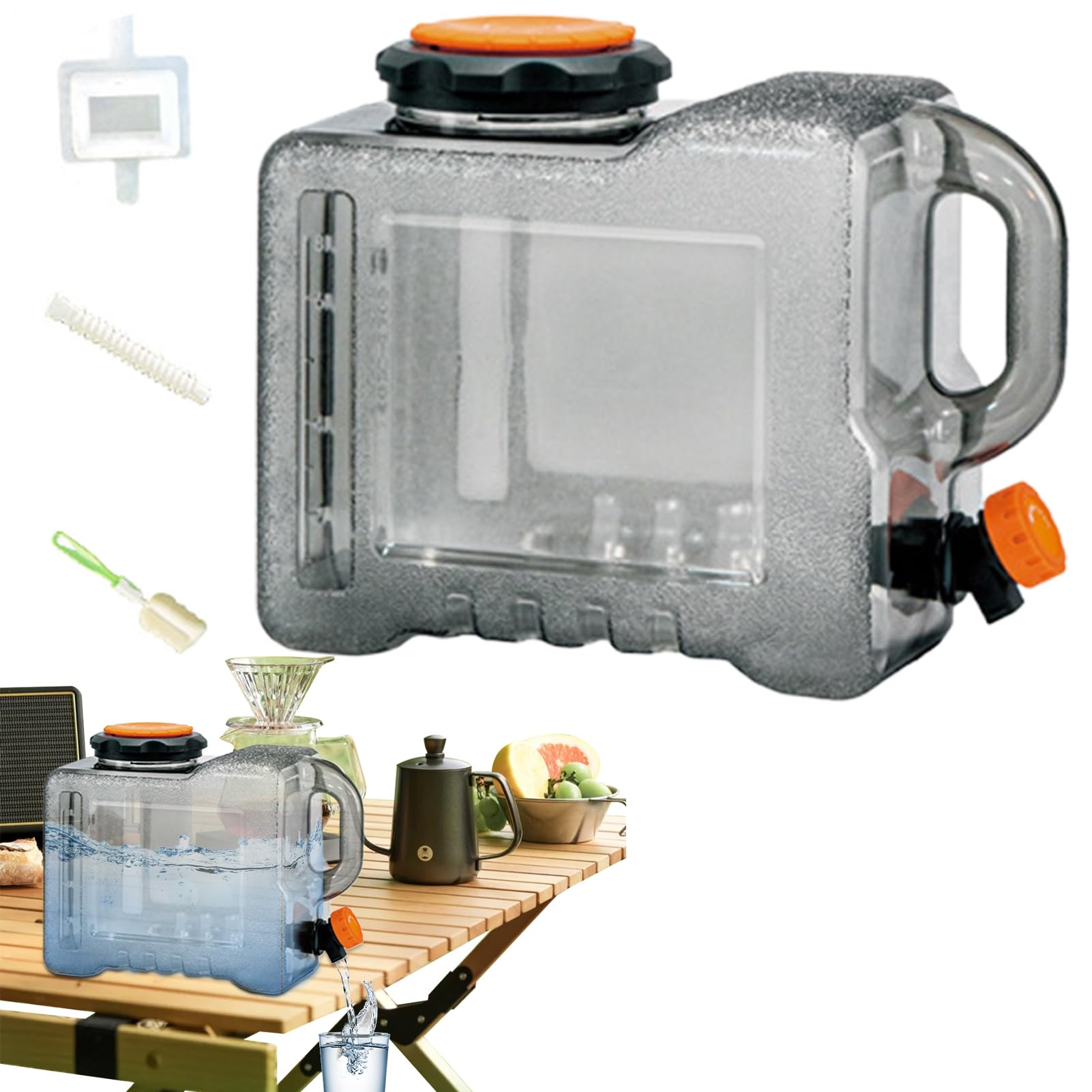 Genérico Tanque de Agua de Camping Ancha, Alimenticio y Resistente al Calor | Contenedor De Agua De Alta Capacidad Grifo ajustable para camping, senderismo, barbacoa, cocina familiar y actividades al
