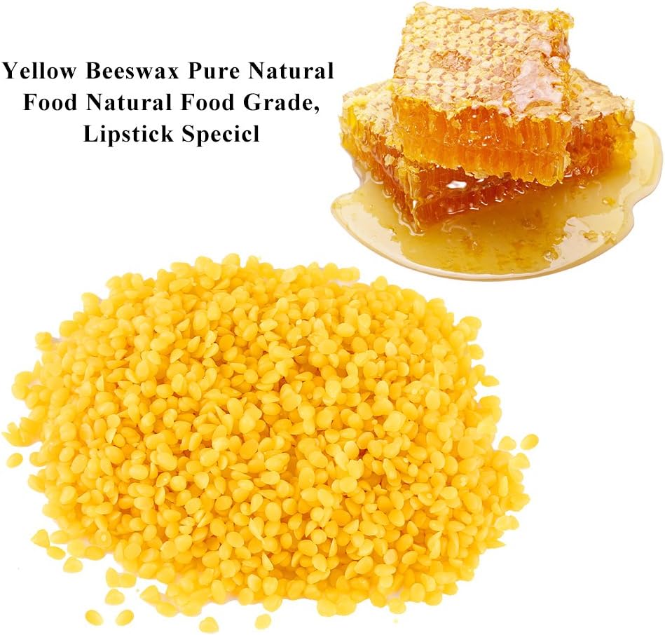 Yellow Food Grade Pure Beeswax, 50g Fatty Beeswax Top Quality Materials for Cosmetics Soap Candles Making
