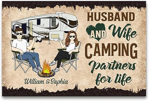 Felpudo de camping personalizado para la vida, regalo de cumpleaños para esposa del marido, regalo para camping, pareja, camping, amante, regalo de