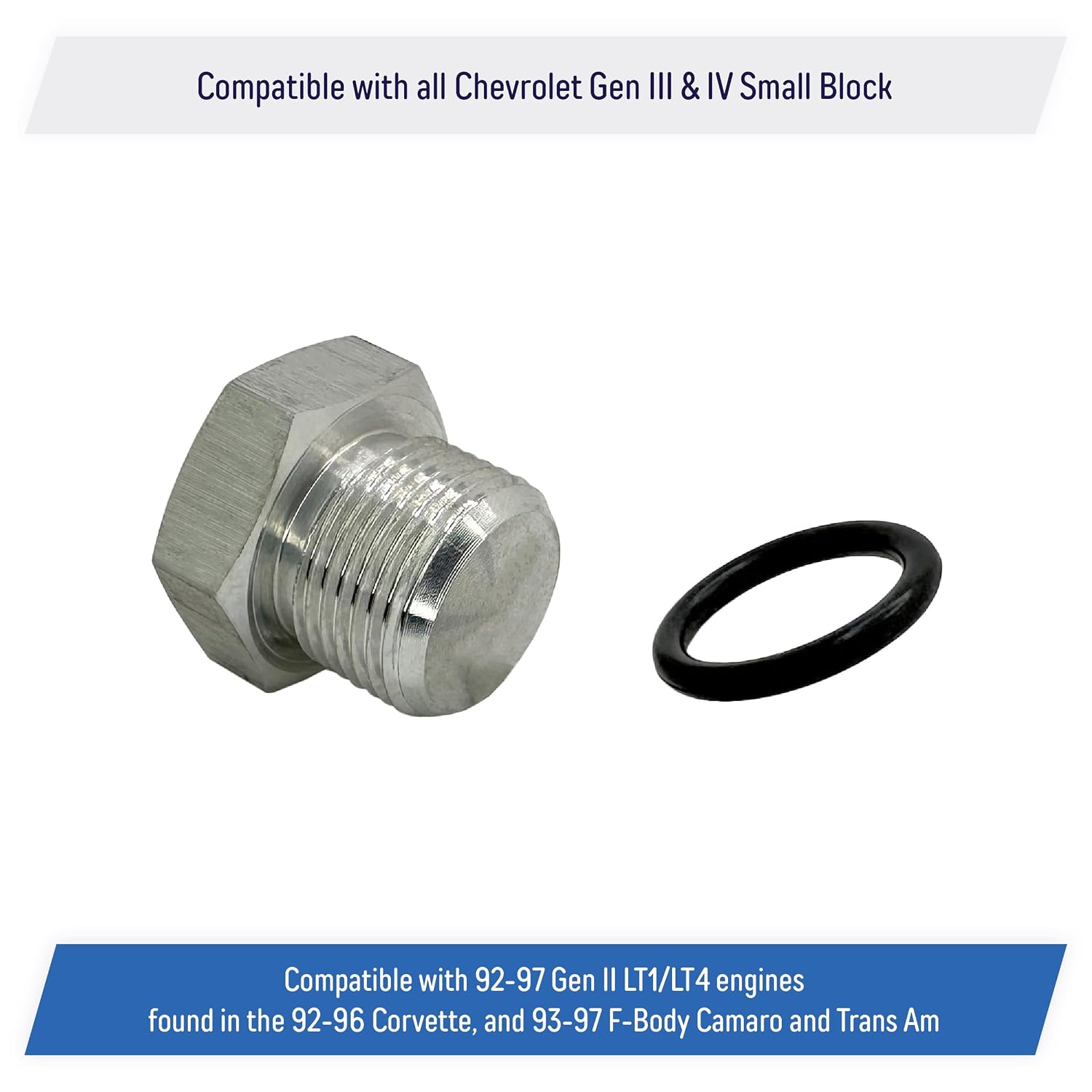 Oil Level Sensor Plug Replacement for All Chevy GM, LS Engines 1997-2014, Corvette, Camaro - M20x1.5