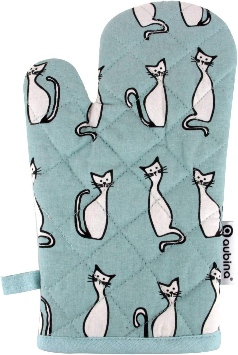 Animal Oven Glove, Luxury Animals Printed Design Double Oven Gloves & Single Mitts, 100% Cotton Oven Mitts, Heavy Duty Heat Resistant Novelty Kitchenware (Cats, Single Oven Mitt)