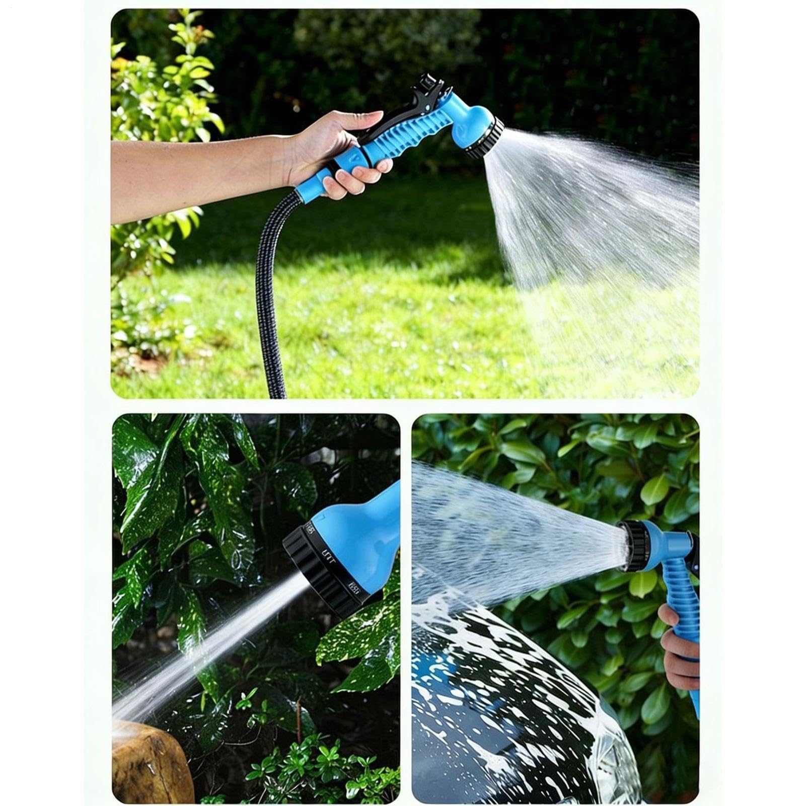Gartenschlauch mit Sprühdüse,Flexibel und vielseitig | Gartenschlauch Mit Einer Wasser-Sprühdüse | für Hobbygärtner Hausbesitzer Haustierpflege Rasen Terrasse Blumenbewässerung Bodenreinigung