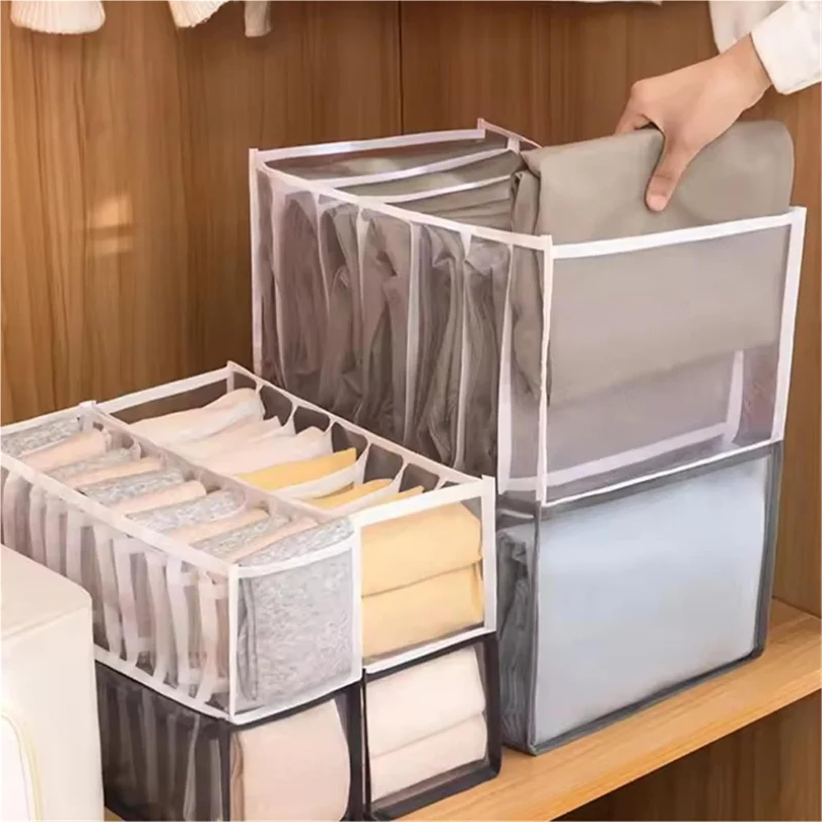 MRKU Boîte de Rangement pour sous-vêtements, Chaussettes et Soutiens-Gorge, Lavable, pour Placard, Pantalons, Foulards, Jeans et vêtements.