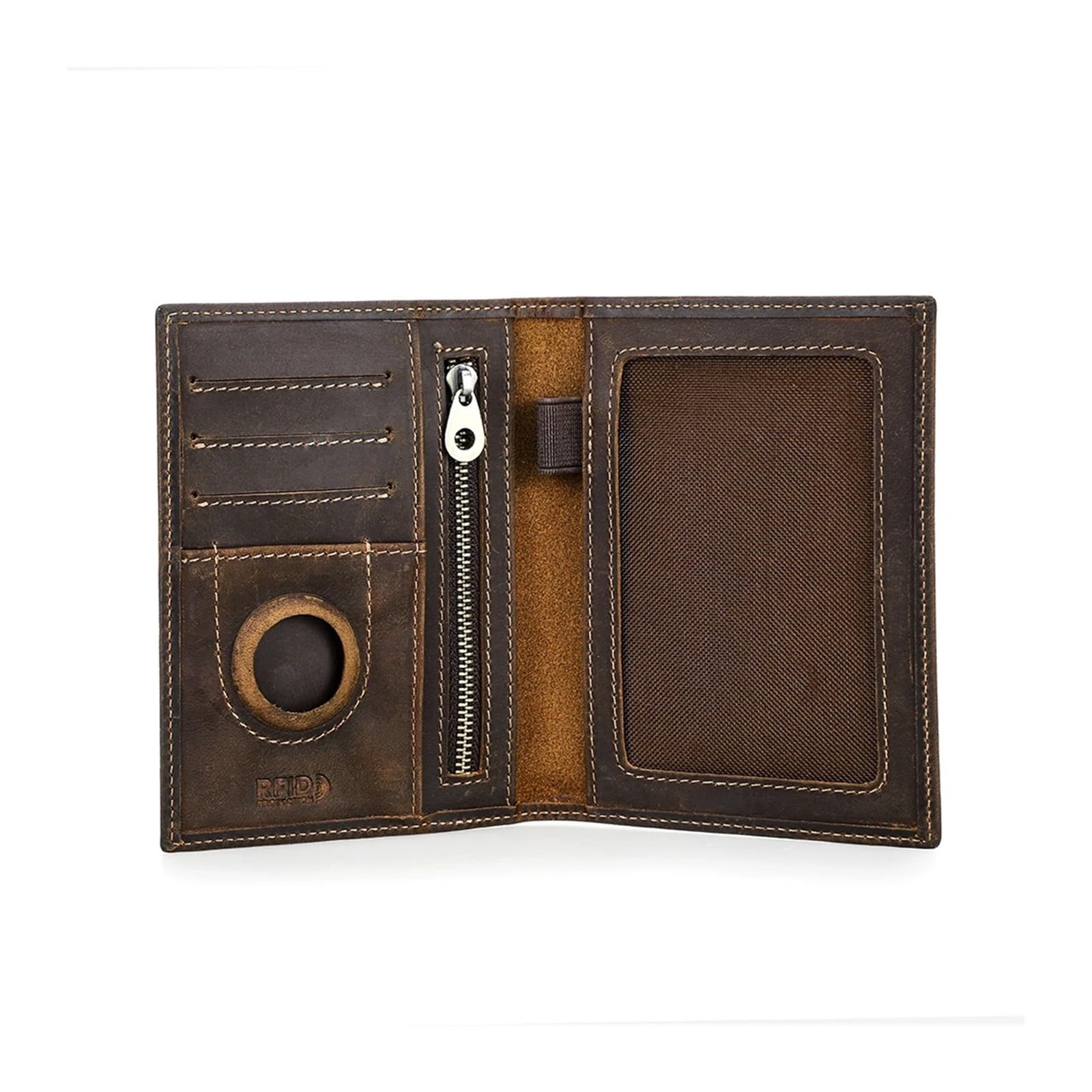 Funda Pasaporte Funda de Cuero for Tarjetas y bolígrafos con Bolsillo for Billetera Viaje Mujer(Coffee)