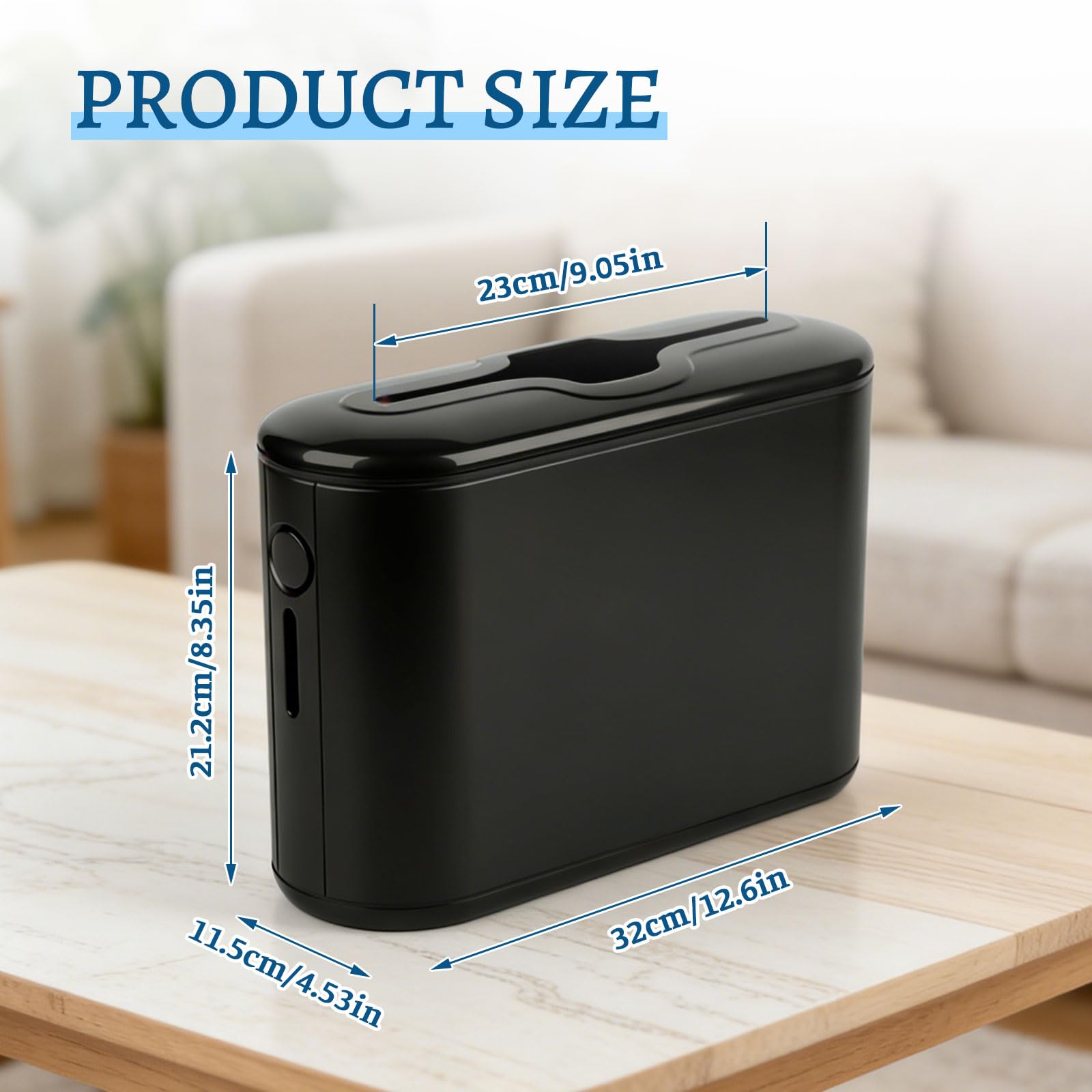 Dispenser da Banco/Tavolo per Asciugamani Intercalati, Dispenser Carta Asciugamani, Scatola Porta Fazzoletti, 200+ Fogli per Z-Fold e Salviette di Carta Multifold, 32 × 14 × 21.8 cm (Noir)
