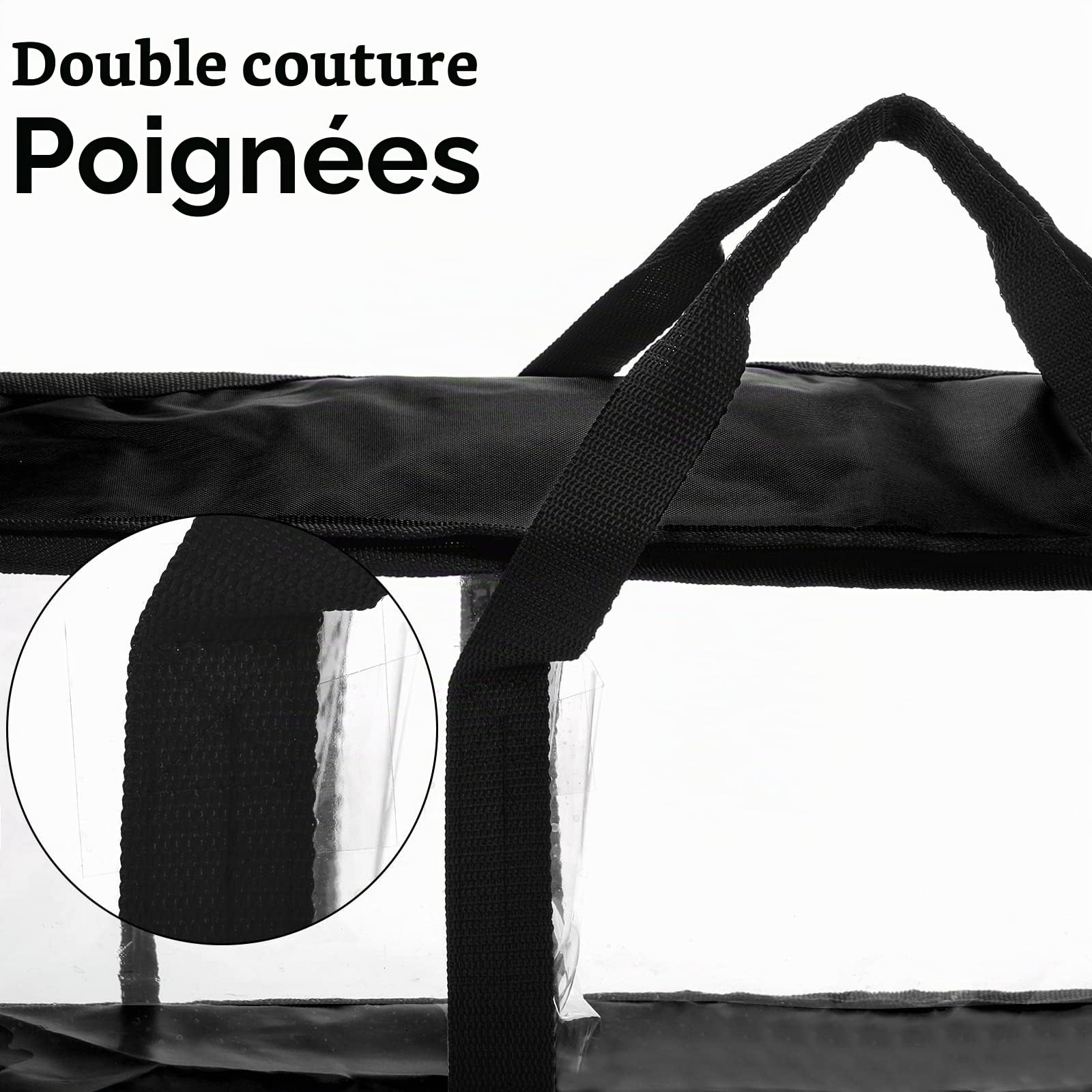 DaxXin Lot de 6 sacs de rangement pour DVD, CD, jeux vidéo, livres - Résistant à l'eau - En PVC transparent