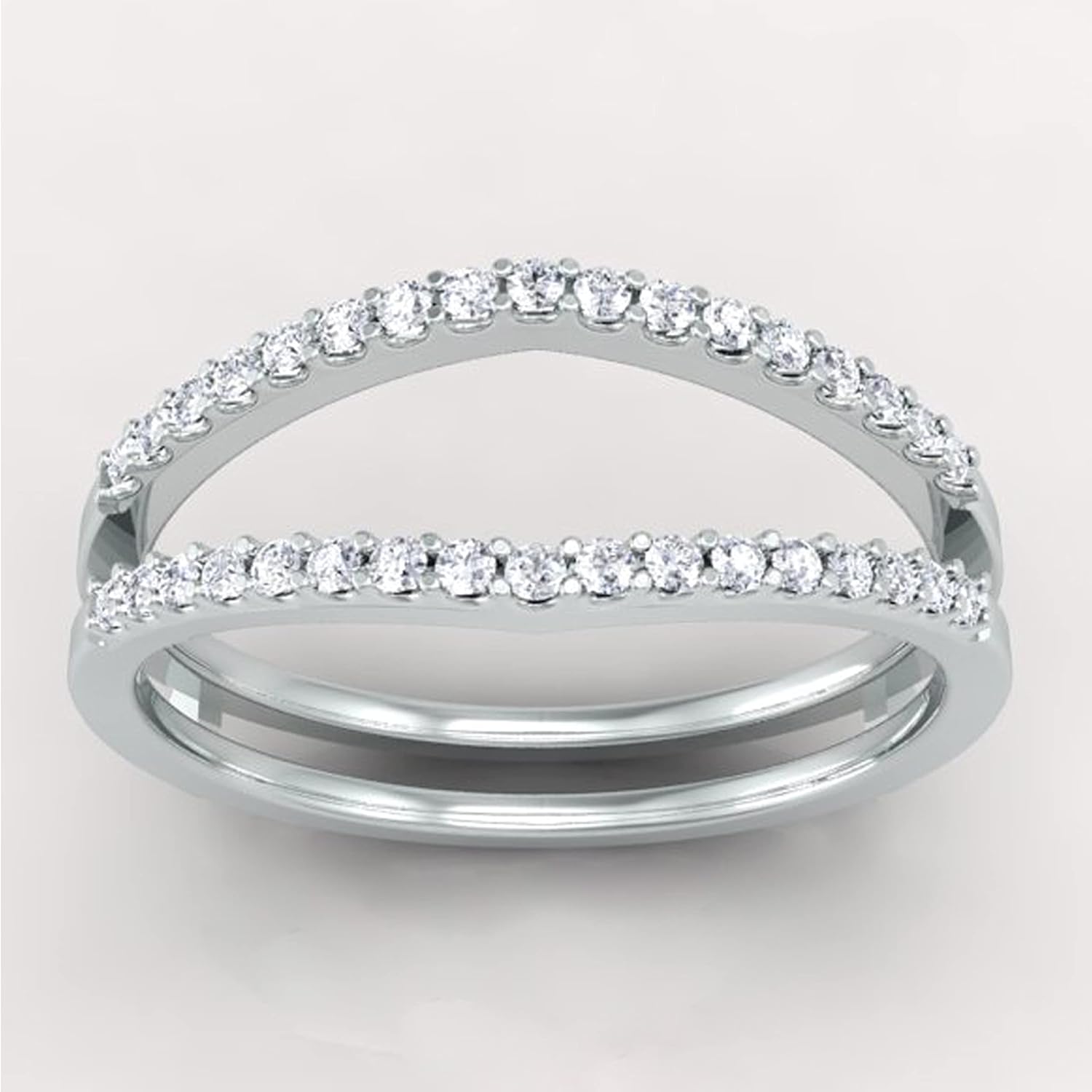 Dazzlingrock Collection Round White Diamond Enhancer Guard Wedding Band for Women (0.25 ctw, Color I-J, Clarity I2-I3) in 10K Solid Gold - Image 4