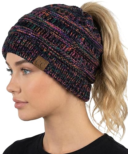 Funky Junque Ponytail Beanie for Women - Winter Ponyback Hat