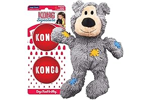 Kong Plush Dog Toys for Aggressive Chewers: Wild Knots Bear & Signature Balls (2 Pack)