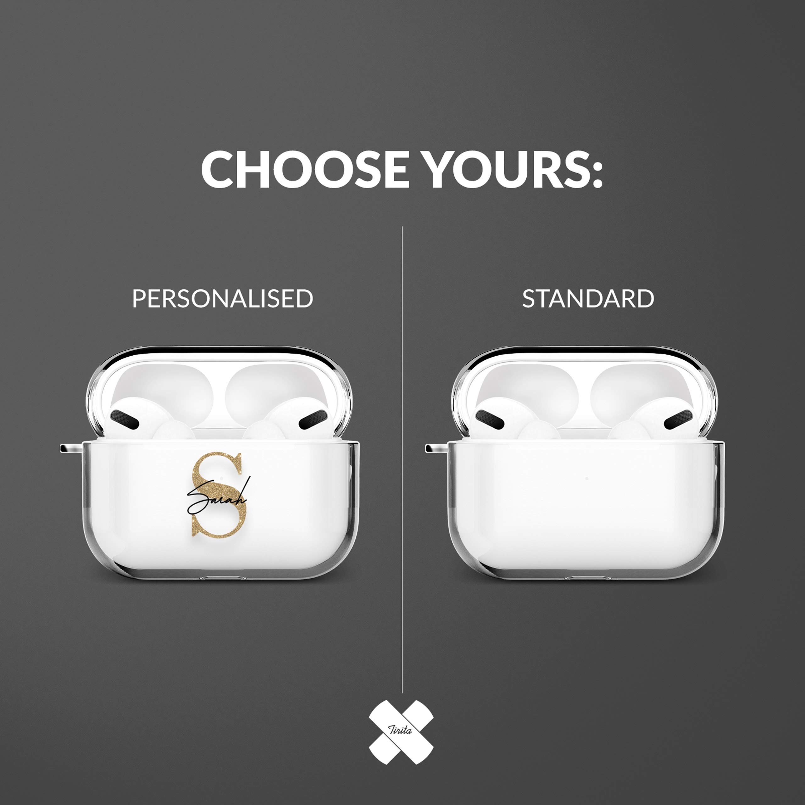 Tirita Personalised Custom Case Compatible with Apple AirPods 4th gen, Support Wireless Charging, with Carabiner, Front LED Visible [14- Golden Bee] — view 155