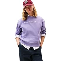 Tommy Hilfiger Donna Felpa Senza Cappuccio, Viola (Lavender Ash), XL