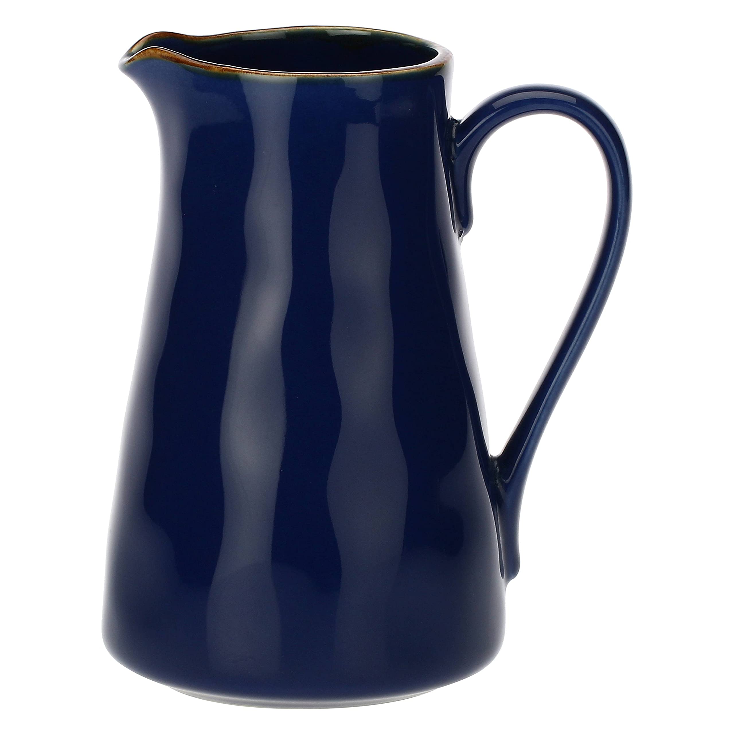 Thun Rose & Tulipani, Brocca Grande di Colore Blu Cobalto in Ceramica con Bordo Dorato, Linea Concerto, Capienza 1.7L