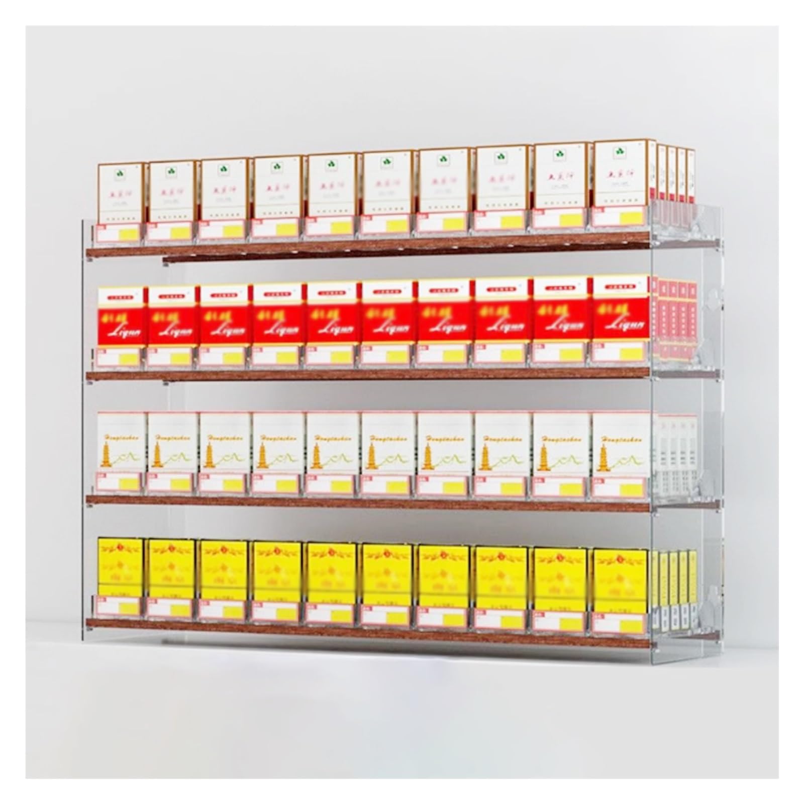Étagères de Présentation en Acrylique pour Cigarettes avec Séparateur de Boîte d'Allumettes