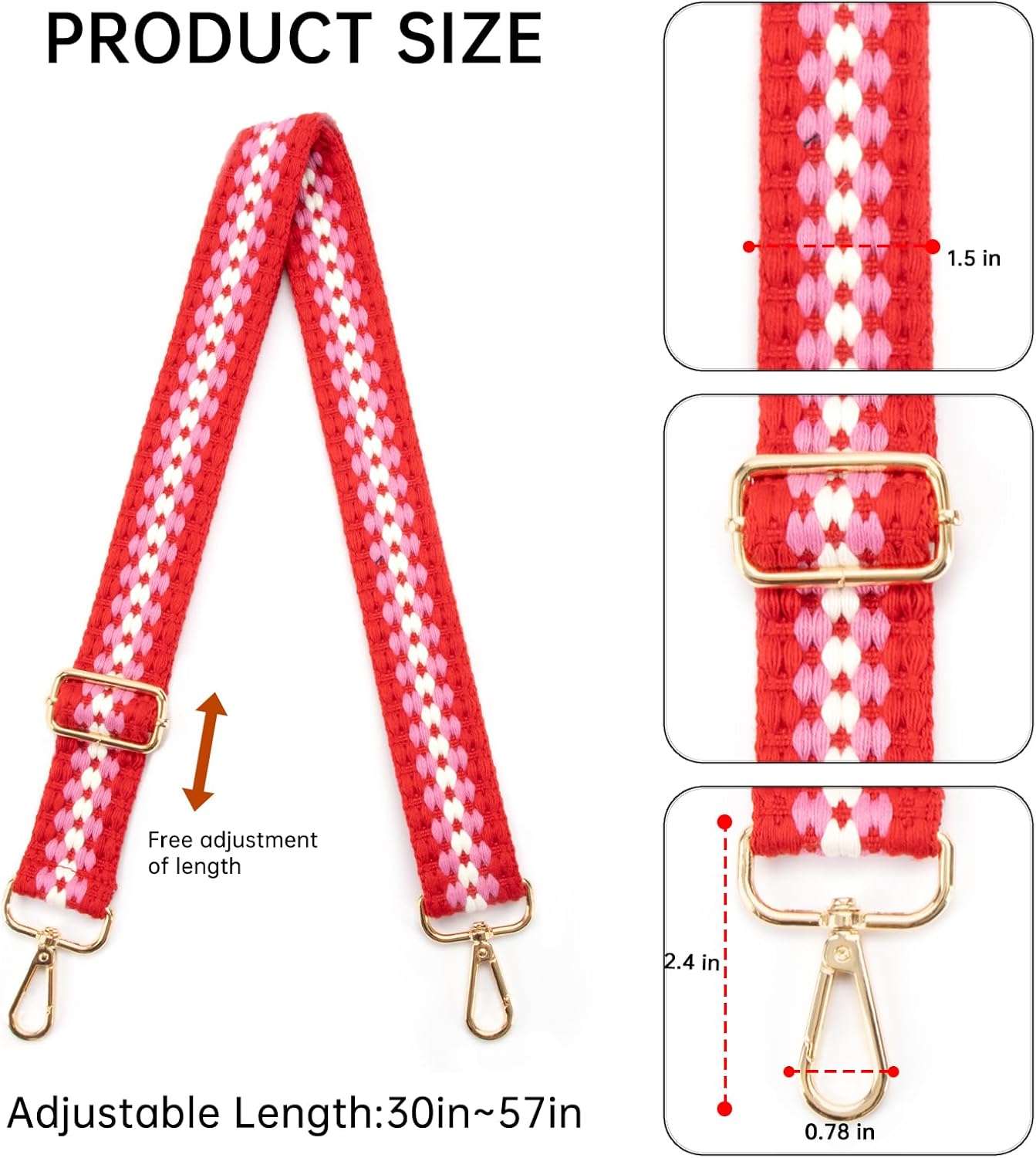 Purse Straps Replacement Crossbody Bag Strap Adjustable Long Shoulder Straps for Handbags,Women Purse Strap - Image 3