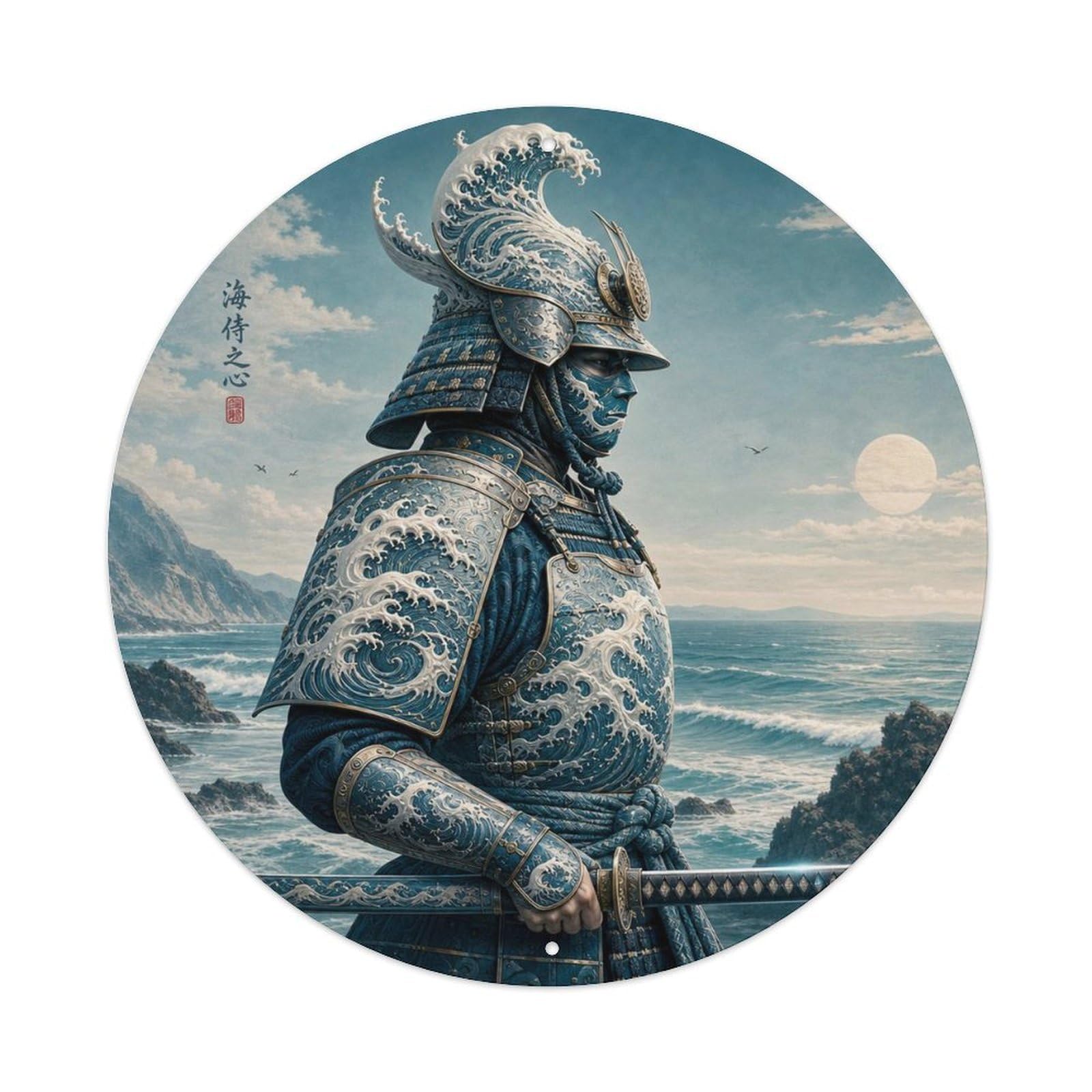 Okngb Style Teal Ocean Side Blade Carry Stance Shadow Guard Crest Metal Tin Sign Plaque Wall Decor For Cafe, Man Cave, Club Bar, Office, Home Garden Round Metal Poster 8X8inch