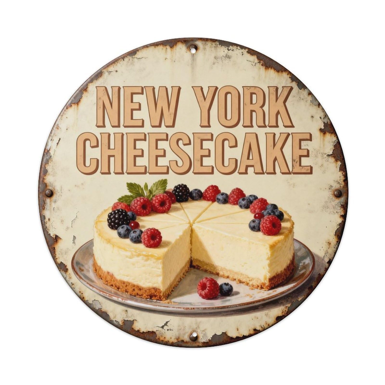 New York Cheescake Metal Tin Sign Plaque