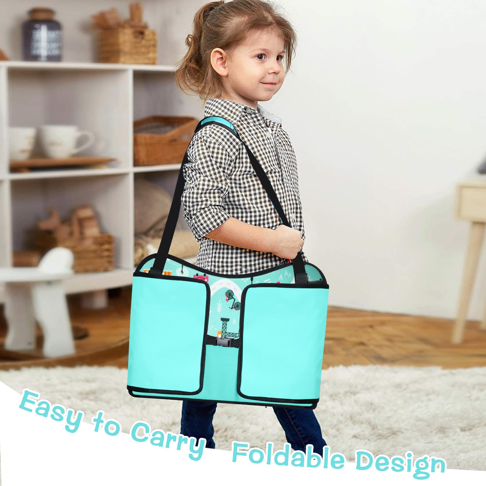 HNCY Vassoio da Viaggio, Tavolino Bambini da Seggiolino Auto con Lavagna da Disegno, Organizzatore per Seggiolino Auto con Scomparti Multiuso, Kids Travel Tray Facile da Pulire (Auto)