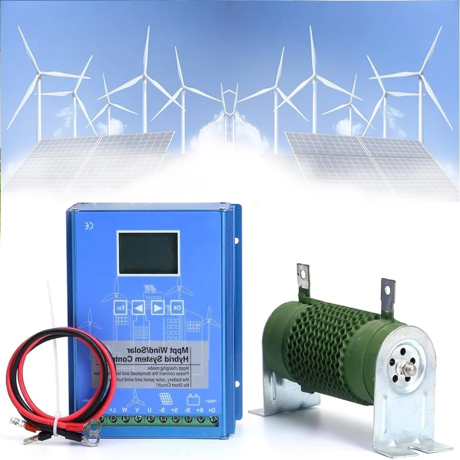Hybrydowy regulator ładowania MPPT o dużej mocy 4000 W-15000 W, automatyczne napięcie adaptacyjne 12/24/48 V, wzmocnienie ładowania, kompatybilne turbiny wiatrowe, domowe i oświetlenie uliczne, 80 V