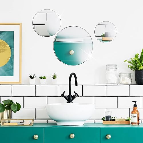 Miniatura 5 de 40 piezas de espejo redondo pequeño tamaño redondo espejo adhesivo redondo espejo redondo redondo espejo espejo azulejos para manualidades y