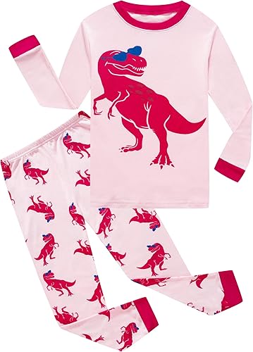 Family Feeling - Conjunto de pijama de 2 piezas para niñas pequeñas, 100% algodón, pijamas para niñas grandes