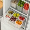 Fridge Storage Case, Mini Box, Refrigerator, Organization, Inside Refrigerator, Door Pocket, Stocker, Freezer Storage, Kitchen Storage, Transparent, Space Saving, White, Approx. 3.9 x 4.3 x 3.1 inches