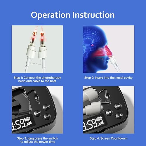 Miniatura 7 de LASEPREHT Caja de la terapia de la luz roja para la nariz, dispositivo portátil de la terapia de la nariz de la luz infrarroja (650nm)