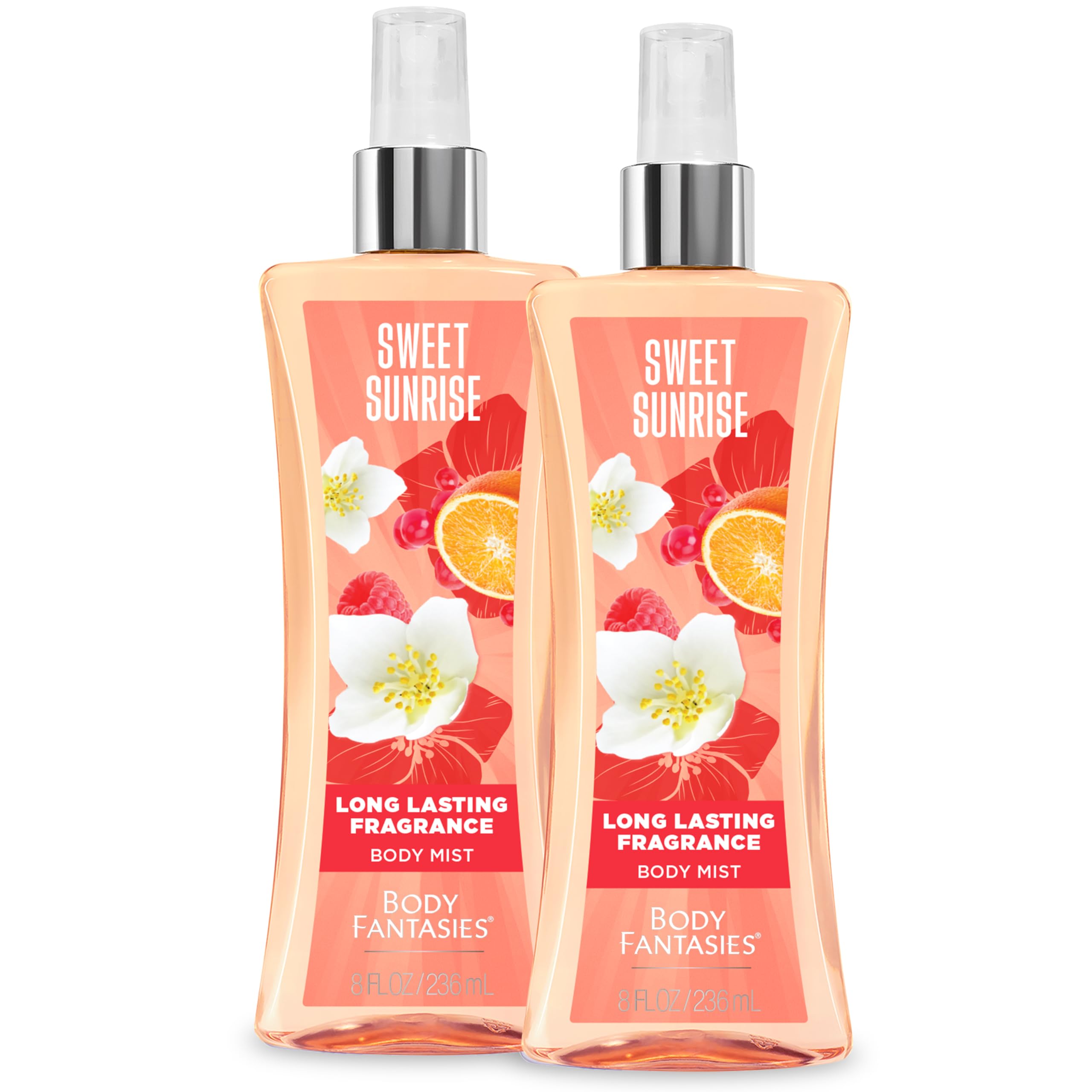 Body Fantasies Signature Fragrance Body Spray, Sweet Sunrise, 8 fl oz (Pack of 2)