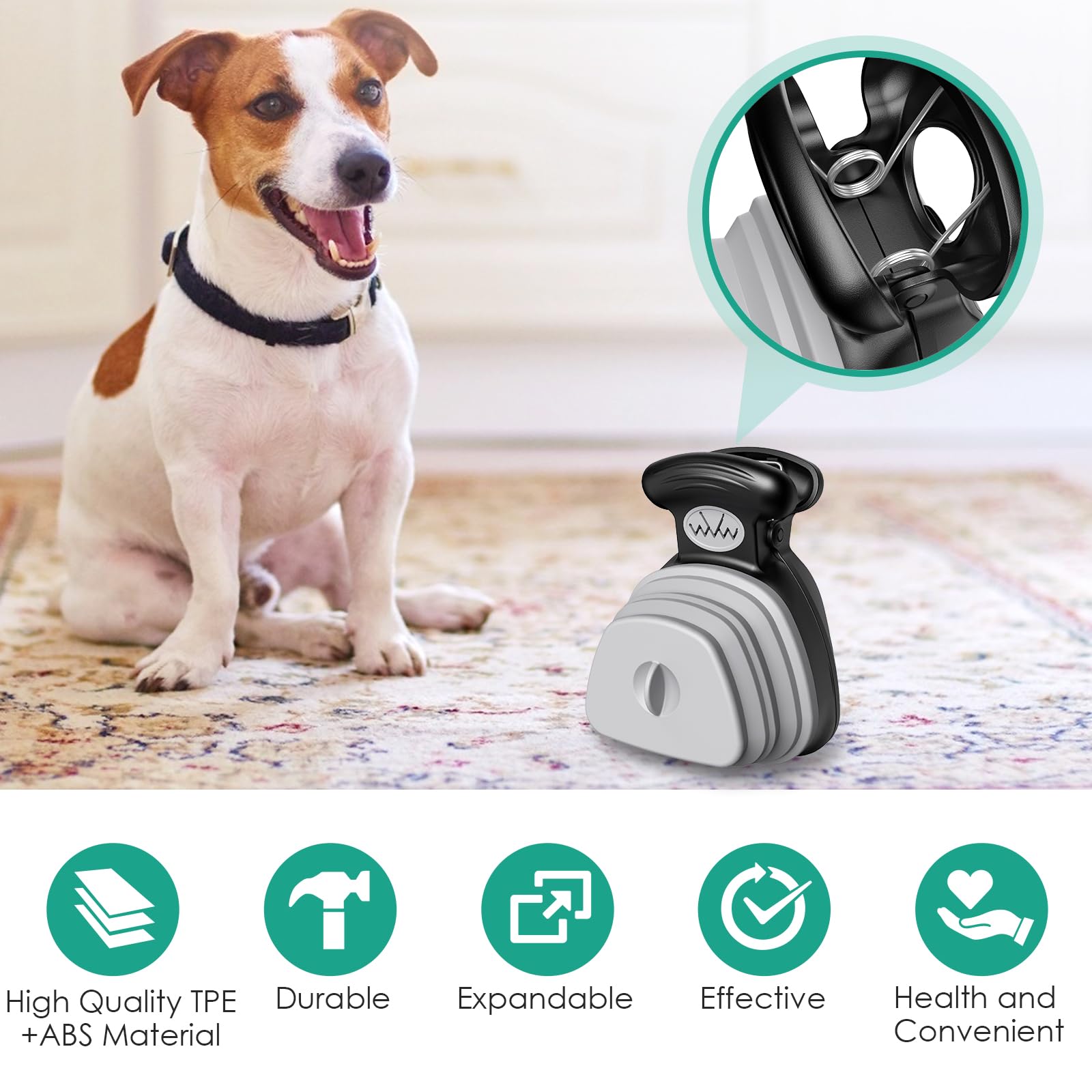 ORIA Paletta per Escrementi di Animali, Portatile Scoop di Poop Dog con Dispenser Bag, Scooper per Animali Domestici per Passeggiate all'Aria Aperta (1 Sacchetto per Rifiuti in Rotolo Incluso)