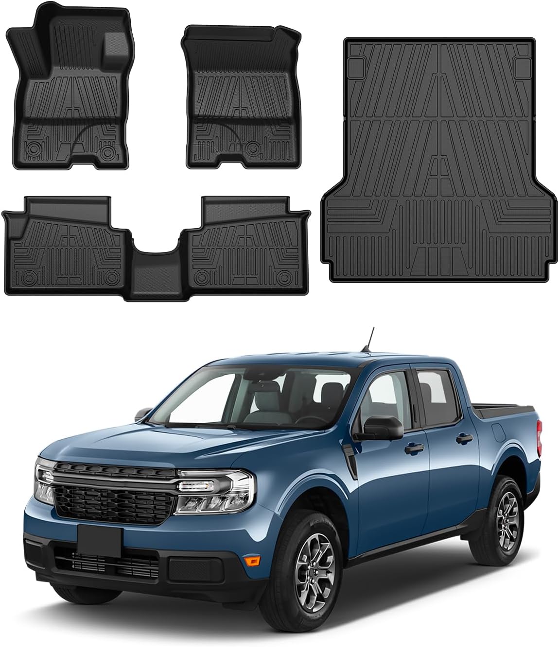 Powerty Floor Mats & Truck Bed Mat Compatible with Ford