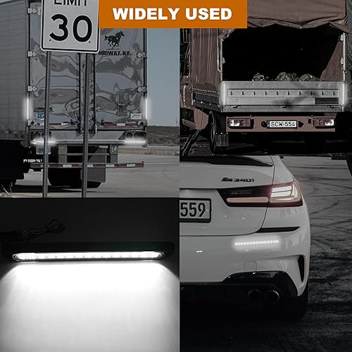 Miniatura 7 de 2 unids blanco 15 LEDs barra de luz trasera de freno de remolque LED luces de remolque impermeable señal de parada luces traseras luces de