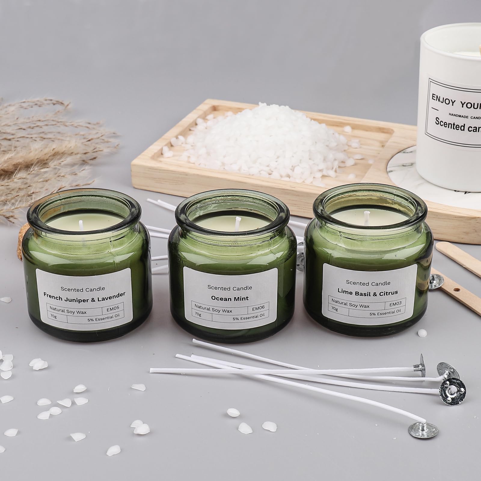 100 Pezzi Stoppini per Candele, Stoppini di Naturali Candela, Stoppini in Cotone Naturale Organico, Durano a Lungo, Per Creare Candele Profumate, Fabbricazione di Candele Candela Fai da Te (12cm