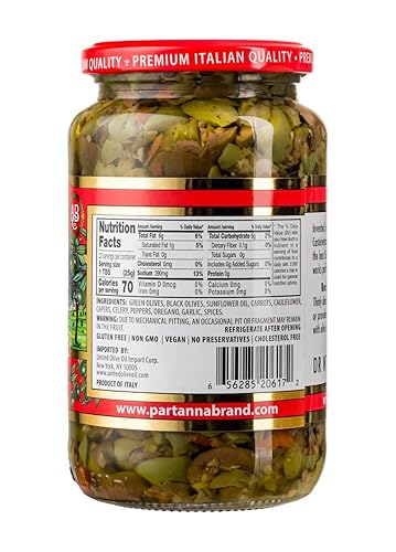 Miniatura 5 de Partanna Sicilian Castelvetrano Aceitunas Verdes, Pecas 9 oz Tarro de Vidrio