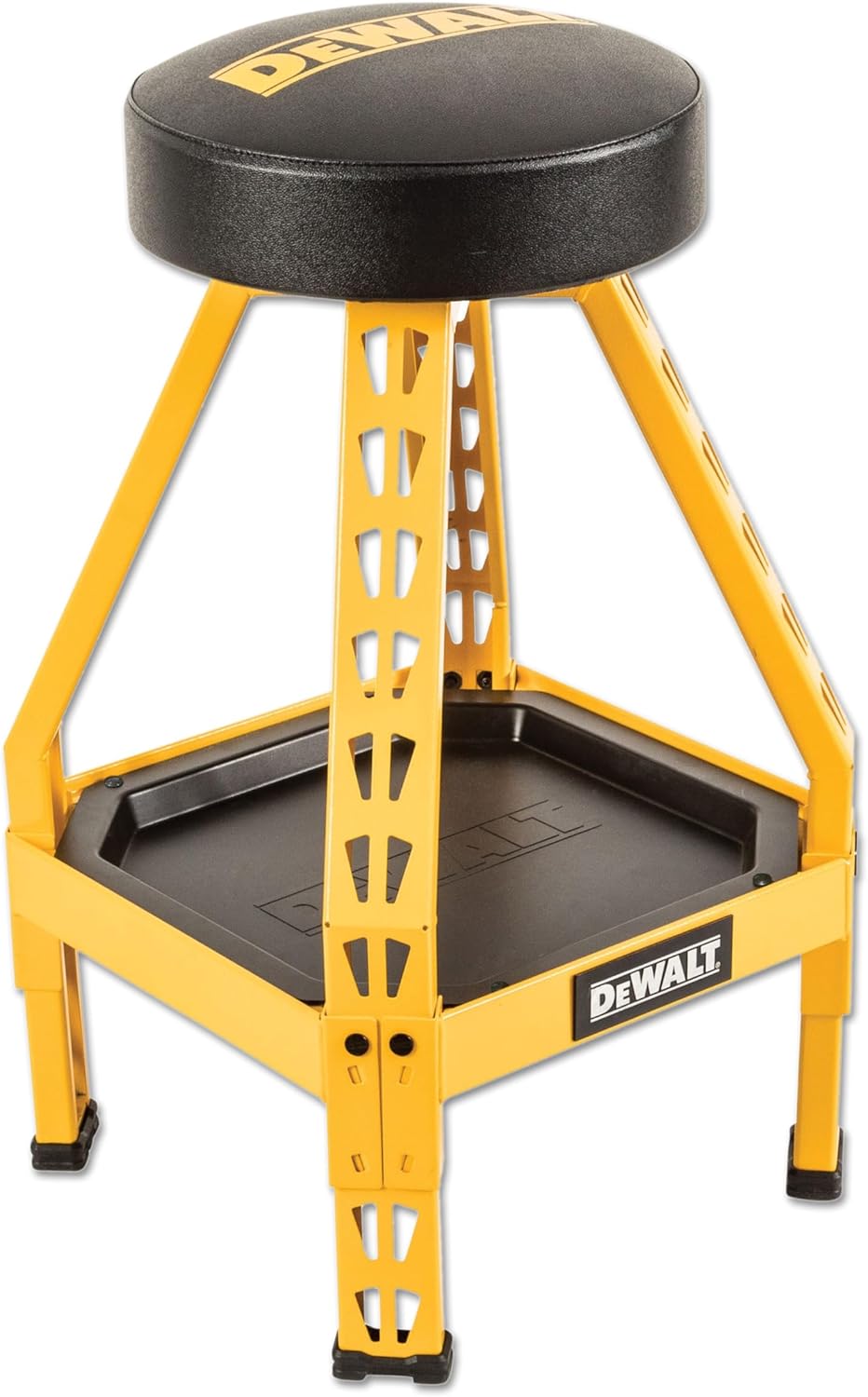 DEWALT HeavyDuty Metal Stool for Garage and Shop, 360 Swivel Seat