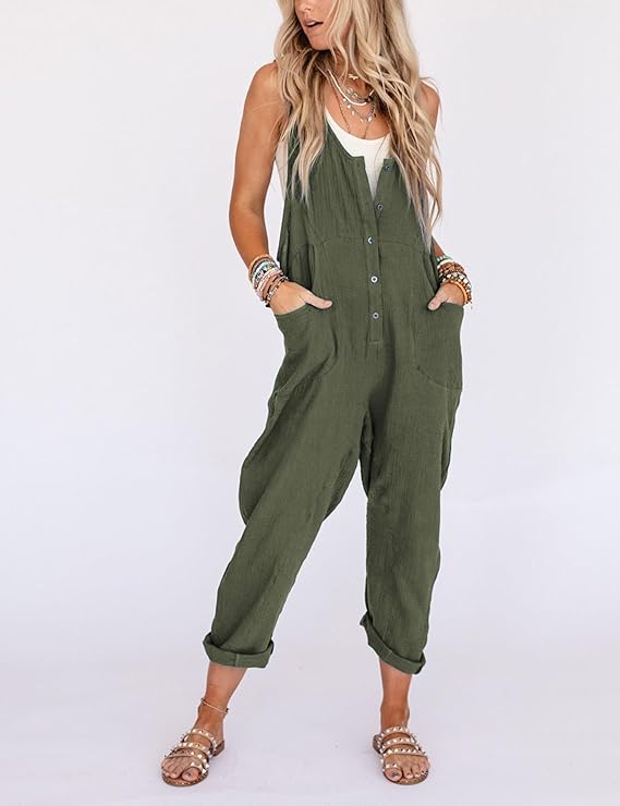 Summer Linen Jumpsuit Outfit Ideas | Cute & Casual Women's Overalls