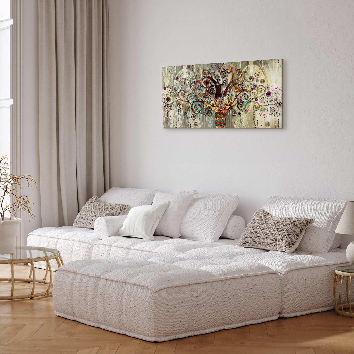murando - Quadro Gustav Klimt 140x70 cm - 1 pezzo Stampa su Tela XXL Quadri Moderni Murale Moderno Grafica Decorazioni da Parete per il Soggiorno L'albero Della Vita Riproduzione l-A-0033-b-a