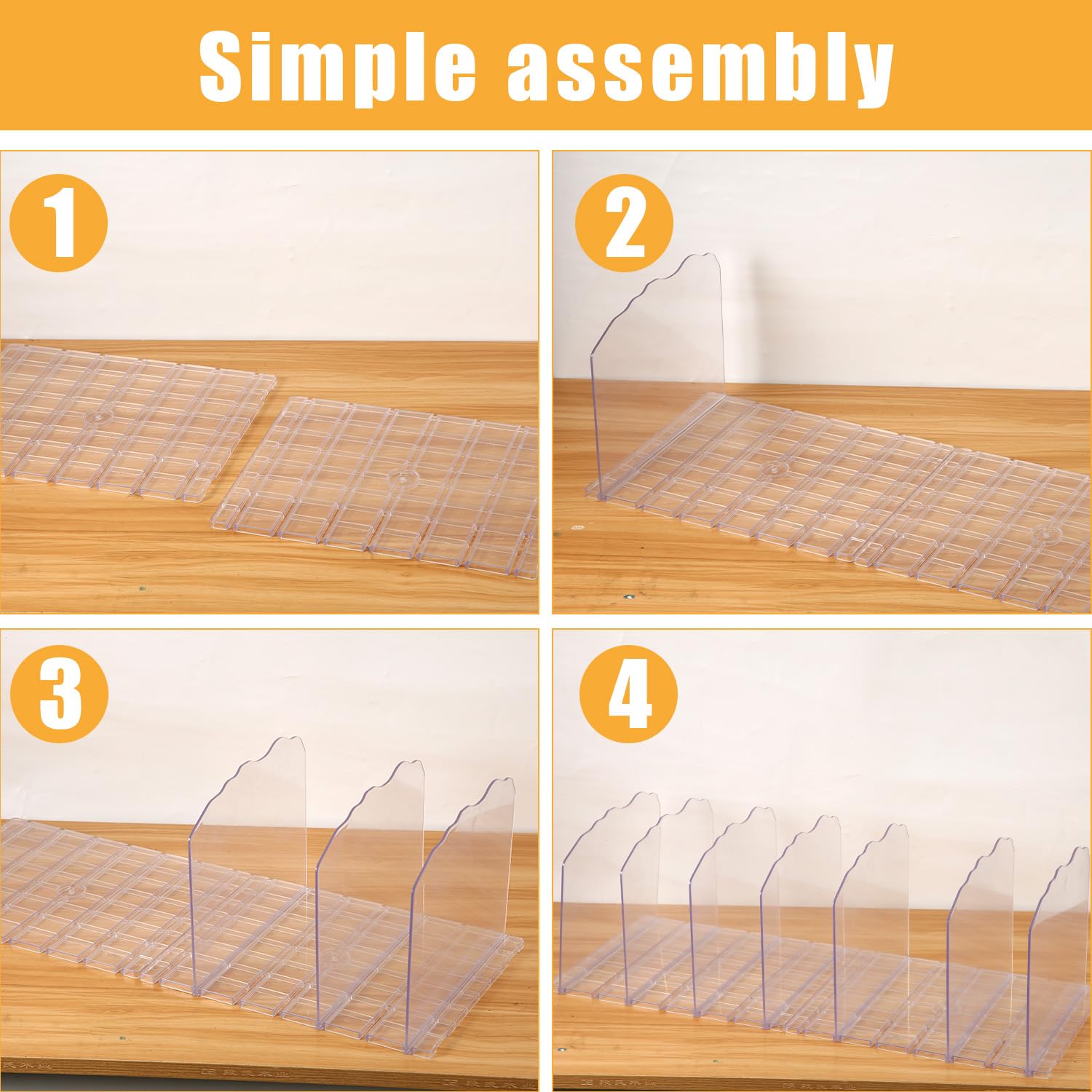 2Pack Regulowane Separatory Ramy, Regulowana Pólka Torebek Partycji Przezroczyste Separatory Partycji Pólekrejowej Odpowiednie Dla Biura w Pokoju