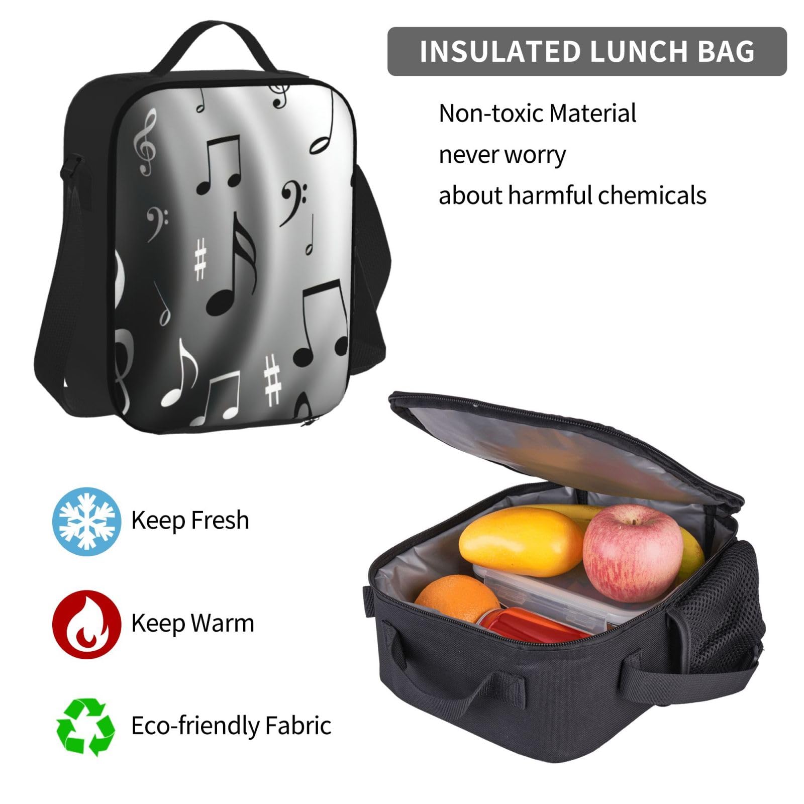 Zaino, borsa portapranzo, astuccio, set da 3 pezzi, per lavoro e